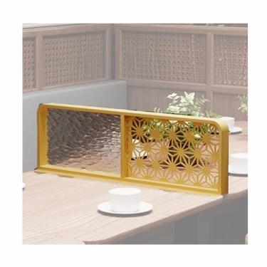 Imagem de Divisórias de área de jantar de metal - Divisórias de cerca baixa douradas elegantes para restaurantes e hotéis, separadores decorativos de barra de bancada para quartos (50 x 25 cm)