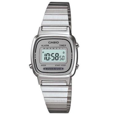 Imagem de Relógio CASIO VINTAGE feminino digital prata LA670WA-7DF, Prata