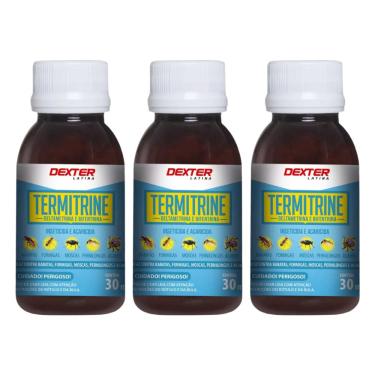 Imagem de 3 Termitrine 30ml Mata Baratas Formigas Moscas Pernilongos