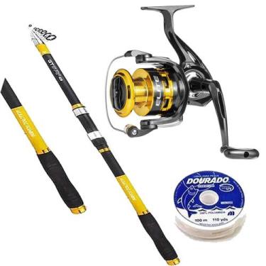 Imagem de Kit Pesca Praia Vara Gt Surf 4,20 Molinete Elite Linha - MARINE