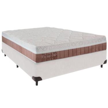 Imagem de Cama Box Casal e Colchão Benefit Molas Ensacadas Colchobel Branco