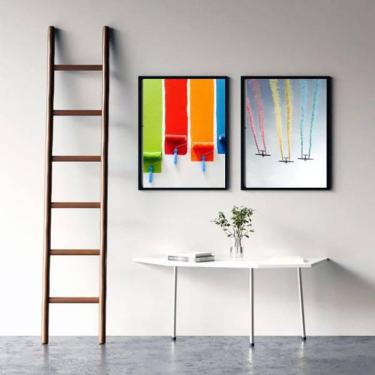 Imagem de Kit 2 Quadros Decorativos Cores Da Vida 34x23cm