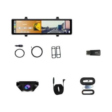 Imagem de Câmera Veicular 4K HD Com WiFi, BT, FM, AUX, Câmera De Ré 1080P E Supo