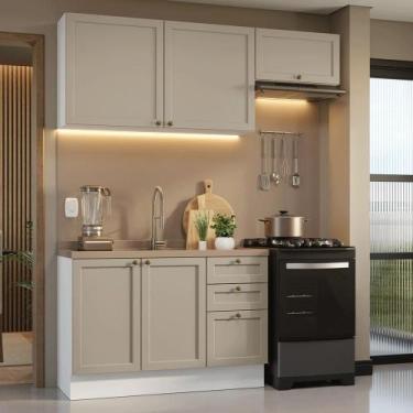 Imagem de Armário de Cozinha Compacta 180 cm Branco/Crema Vik Madesa 02, Branco/