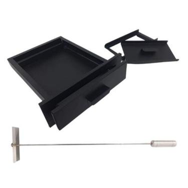 Imagem de Kit Gaveta preto Cinzas,Rodo Limpeza,Fornos, Churrasqueiras - INOX LAU