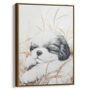 Imagem de Quadro Filhote de Shih Tzu - Mioquadros, 120x80 cm, Tabaco