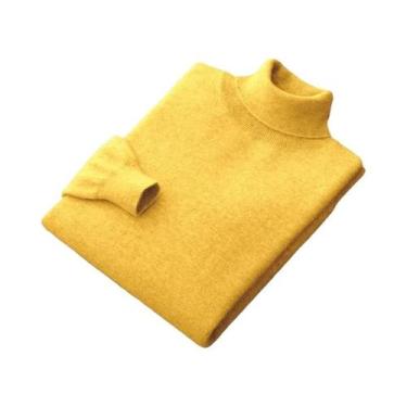 Imagem de Suéter Masculino De Gola Alta Grosso E Pesado, Quente De Lã, Estilo St