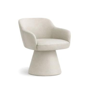 Imagem de Cadeira De Mesa De Jantar Jade Base Cone Giratória Corano Off White - Nexta Casa