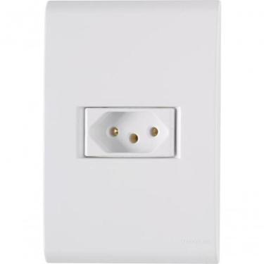 Imagem de Conjunto Com 1 Tomada 2p+t 10a E Placa Liz Branco - Tramontina