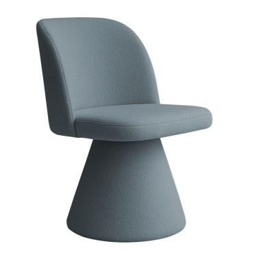 Imagem de Cadeira De Jantar Liz Base Fixa Bouclé Azul Claro - Nexta Casa