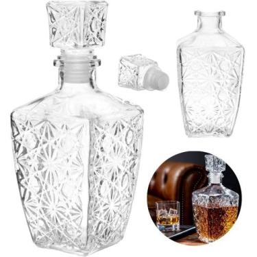 Imagem de Garrafa Para Whisky Licoreira De Vidro Luxo 800ml Decoração - Mimo Sty