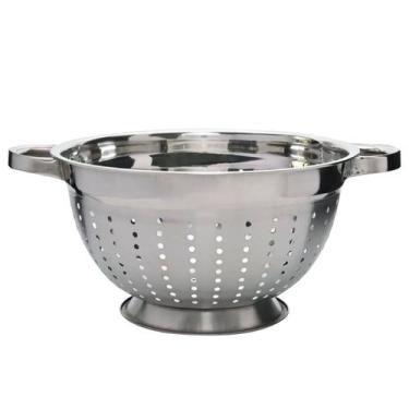 Imagem de Escorredor Lavador De Arroz Aço Inox Peneira Alimentos 18 cm Cozinha -