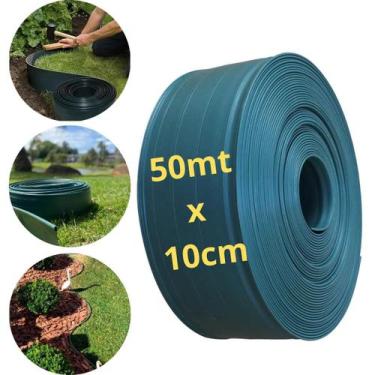 Imagem de Limitador de Grama Plástico Flexível Verde 50m Paisagismo Jardim - Lim