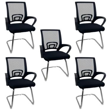 Imagem de Kit 5 Cadeiras De Escritório Begônia Oficial Fixa