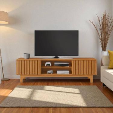Imagem de Rack para TV Trunfo 70 Polegadas 200 cm MDF Portas de Correr Amadeirado