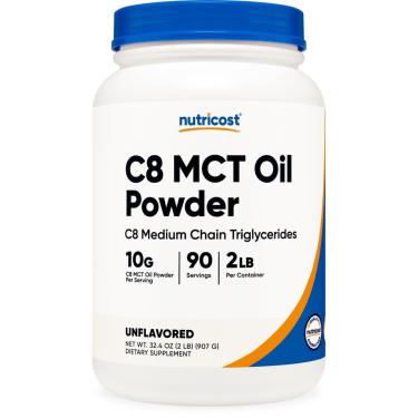 Imagem de Nutricost C8 Mct Pó De Óleo 2Lbs (32Oz) - 95% C8 Mct Pó De Óleo-Unissex