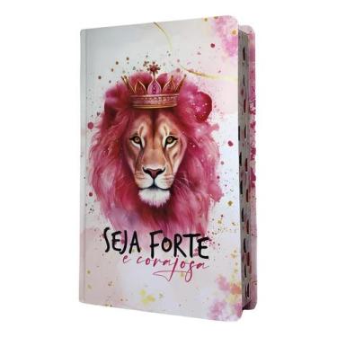 Imagem de Bíblia Sagrada Evangélica Letra Gigante Com Índice Leão Rosa - Congrat