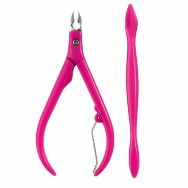 Imagem de Kit Alicate de Cutícula Profissional + Espátula Inox Manicure Preciso 