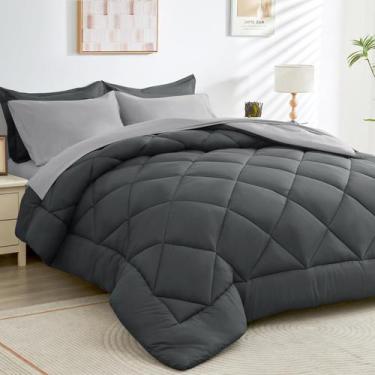 Imagem de Conjunto de edredom HEVUMYI King, 7 peças, cama para todas as estações