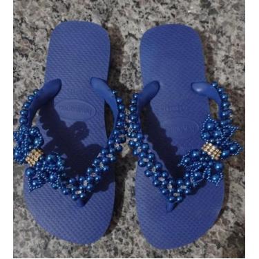 Imagem de Chinelo bordado azul naval 35/36 - Havaianas 