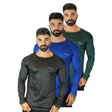 Imagem de 3 camisas proteção solar térmica uv 50+ segunda pele unissex - fator s