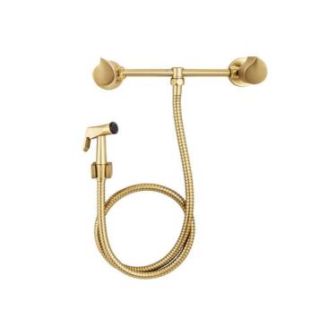 Imagem de Ducha Higiênica Com Misturador Externo 1/4 De Volta Dourado Fosco C72 