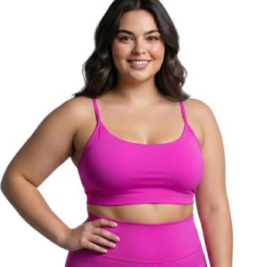 Imagem de Top Cropped Alcinha plus Size de Poliamida reforçado Sem bojo duplo fi
