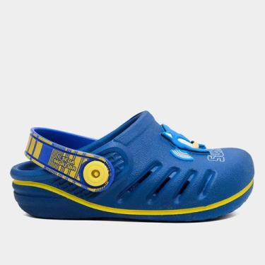 Imagem de Sandália Infantil Grendene Kids Babuche Sonic Masculina, Azul, Amarelo