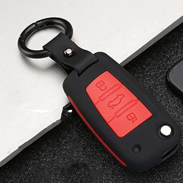 Imagem de YJADHU ABS Car Key Case Cover Chaveiro Anel, apto para Audi C6 A1 A3 C5 Q3 B6 B7 B8 A4 A5 A6 A7 A8 Q5 Q7 R8 TT S5 S6 S7 S8 SQ5 RS5, B Preto