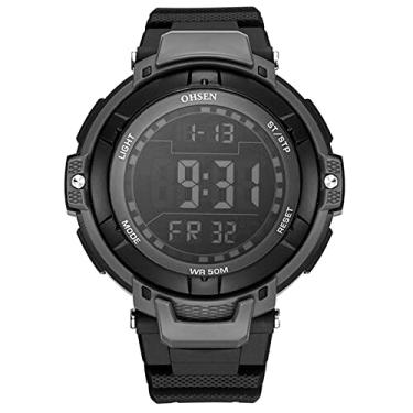 Imagem de Relógio Digital Masculino Pulseira de Silicone Relógio de Pulso Unissex Tela Led A Prova D'água (C5)