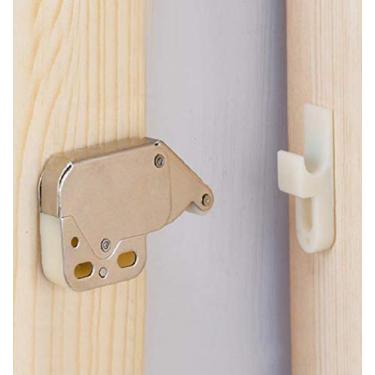 Imagem de (Pacote com 4) Sistema automático de encaixe de mola com trava de toque, mini trava de ponta para armário e trava de segurança para móveis