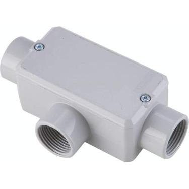 Imagem de Condulete Fixo ''T'' 1.1/2'' com tampa/com rosca NPT/com pintura eletrostática a pó Caixas de derivação Tramontina 5610604