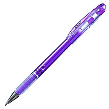Imagem de Pentel Caneta de gel com ponta de agulha metálica de 0,8 mm, tinta violeta metálica, caixa com 12 (BG208-MV)