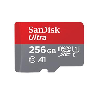 Imagem de [Versão antiga] Cartão de memória SanDisk 256GB Ultra microSDXC UHS-I com adaptador, 100MB/s, C10, U1, Full HD, A1, cartão Micro SD, SDSQUAR-256G-GN6MA