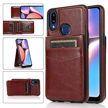 Imagem de Mobile phone accessories Para Samsung for Galaxy A10s cor sólida PC + capa protetora TPU com suporte e slots de cartão phone case