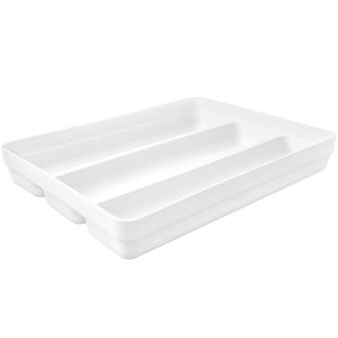 Imagem de Organizador Suporte Multiuso De Gavetas Logic Para Talheres Branco