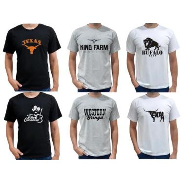 Imagem de Kit Camiseta Masculina Country Texas King Farm Moda Rodeio - Alto Padr
