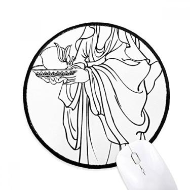 Imagem de DIYthinker China Cultura Chinesa Personagem Figura Mouse Pad Desktop Escritório Tapete Redondo para Computador