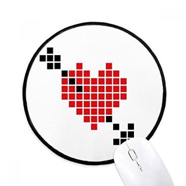 Imagem de DIYthinker Tapete redondo para computador Arror Pierce via Heart Pixel Mouse Pad desktop escritório