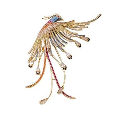 Imagem de KIZQYN Broche feminino de luxo retrô broche de fênix pino requintado acessórios de vestuário de alta qualidade para festas diárias e banquetes acessório de fantasia