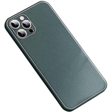Imagem de COOVS Capa de telefone fina, para Apple iPhone 13 Pro Max (2021) 6,7 polegadas capa traseira de couro à prova de choque e impressão digital [câmera tudo incluído] (cor: F)