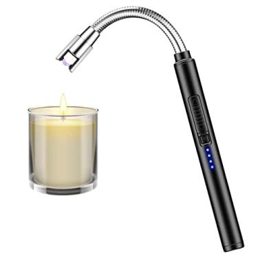 Imagem de Isqueiro Recarregável, Isqueiro Eletrônico Sem Chama com Bateria LED, Isqueiro à Prova Vento | Isqueiro USB Pescoço Longo Flexível para Velas Claras, Fogões Camping Churrasco Genérico