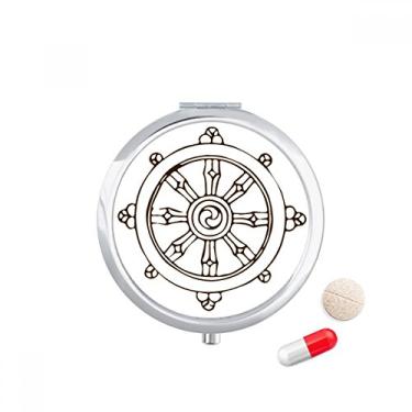 Imagem de Culture Religion Customs leme redondo porta-comprimidos, caixa de armazenamento de remédios