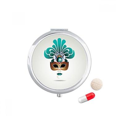 Imagem de Caixa de comprimidos Cyan Head Happy Carnival of Venice para guardar remédios