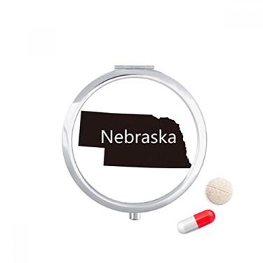 Imagem de Nebraska America Caixa de armazenamento de medicamentos com contorno do mapa dos EUA