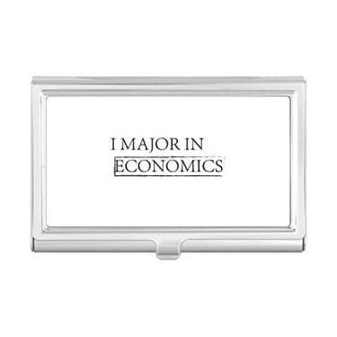 Imagem de Estojo com citação I Major in Economics porta-cartões de visita