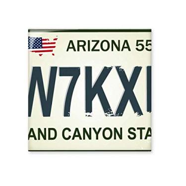 Imagem de Decalque brilhante de azulejo de cerâmica com padrão de número de licença de carro americano