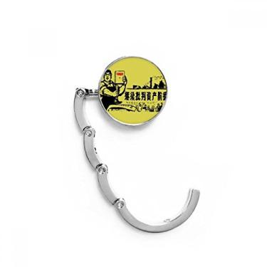 Imagem de Gancho de mesa Worker Camponesa Chinesa Red Revolution com fecho decorativo dobrável