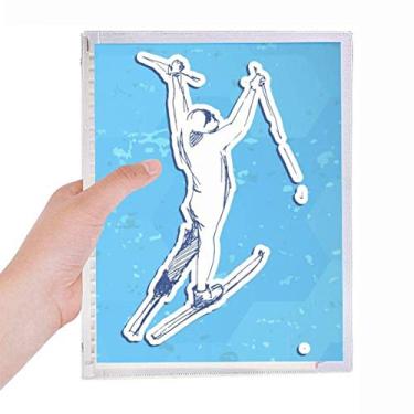 Imagem de Caderno de ilustração em aquarela para esportes de inverno e snowboard, diário de folhas soltas recarregável