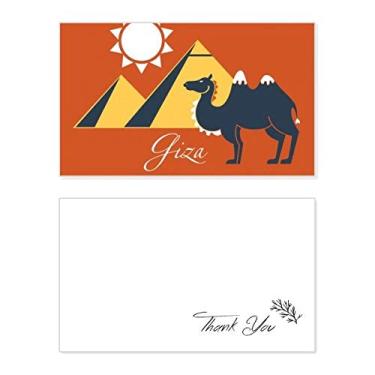 Imagem de Cartão de agradecimento com estampa de camelo da pirâmide do Egito, pirâmide do Egito, lembrança de casamento